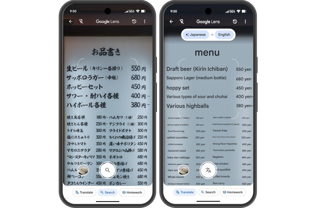 Google Lens for travel