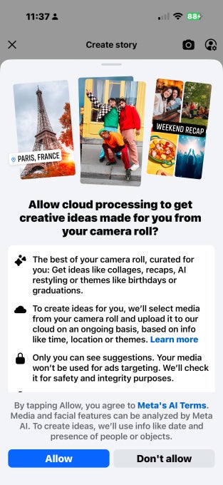 Facebook cloud processing