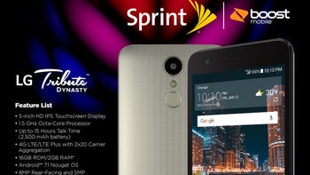 Sprint intros the cheap LG Tribute Dynasty, already available on Boost Mobile for $59