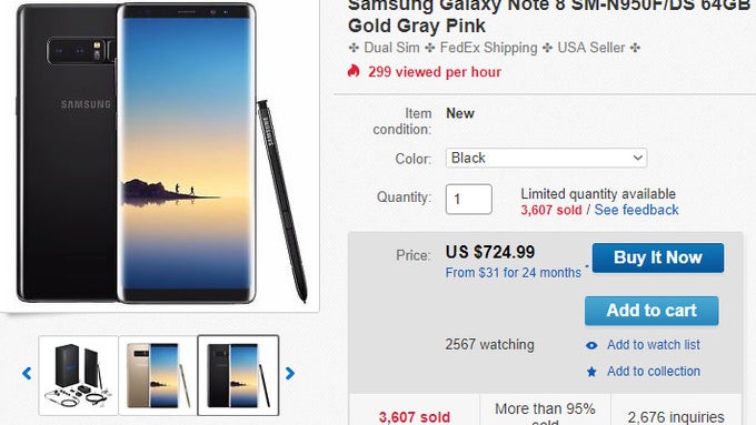 cheapest note 8 deals