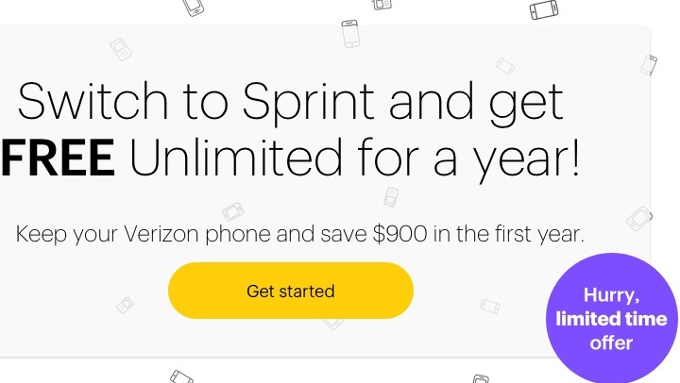 'Stop feeling ripped off by Verizon!' Sprint's 'free unlimited' promo still in play
