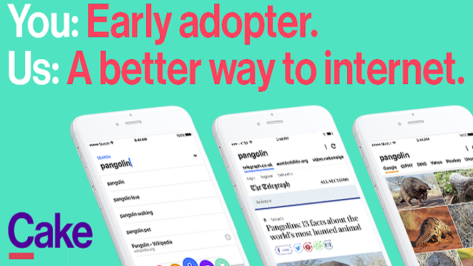 New mobile browser Cake offers pre-loaded search results; app is available for iOS and Android now