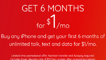 Buy an Apple iPhone from Virgin and get 6 months of high-speed data for $1 per month