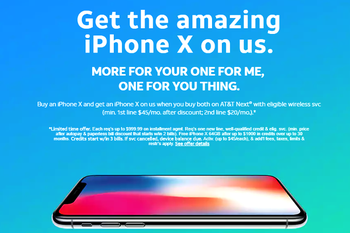 And the first free iPhone X BOGO deal goes to... AT&T