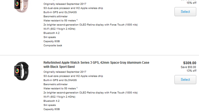 Apple will now sell you a refurbished Series 3 GPS only Apple Watch for $50 off