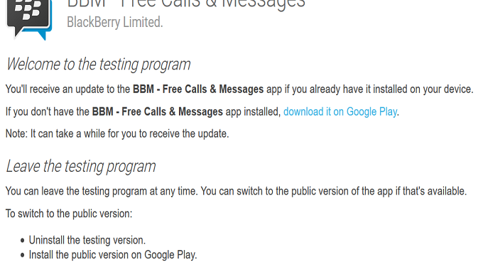 New BBM beta for Android now available from the Google Play Store with several new features