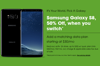 New Cricket subscribers can buy the Samsung Galaxy S8 for $350 (50% off) under certain conditions