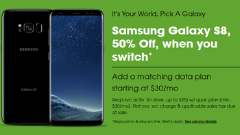 New Cricket subscribers can buy the Samsung Galaxy S8 for $350 (50% off) under certain conditions