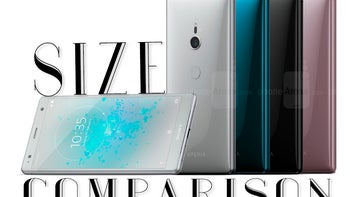 Sony Xperia XZA2 and XZ2 Compact size comparison