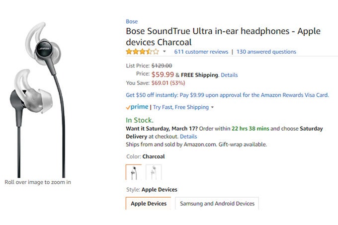 Bose Soundtrue Ultra In Ear Headphones Are Half Price At Amazon Phonearena