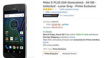 Deal: Unlocked Moto G5 Plus 64GB is 30% off on Amazon (Prime Exclusive offer)