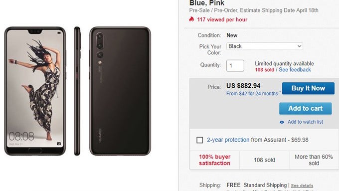 Huawei P20 Pro now available for pre-order in the US via eBay