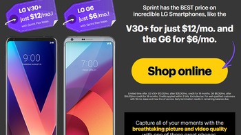 Lease the LG V30+ for just $12/month, or the LG G6 for only $6/month from Sprint