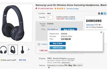 Deal: Samsung Level On wireless headphones are on sale for just $50 (75% off) on eBay