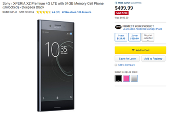Sony Xperia XZ Premium is $500 at Best Buy for a $200 savings