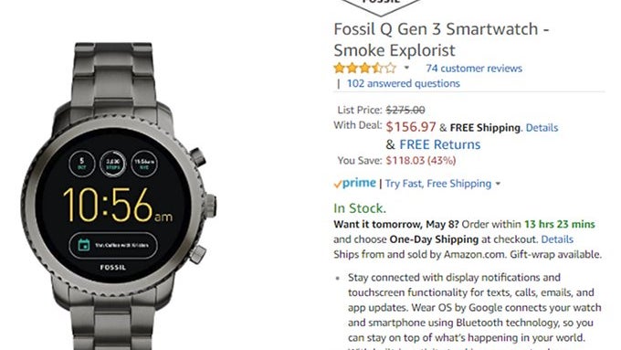 Deal: Fossil Q (3rd Gen) smartwatches with Wear OS are up to 43% off on Amazon