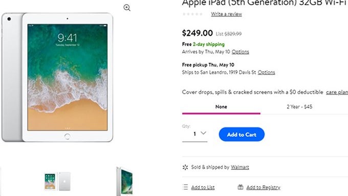 Deal: Apple's 9.7-inch iPad (5th Gen) is $80 off at Walmart