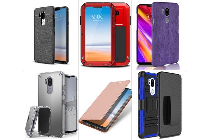 stand function anti-shock extra strong TPU silicone COOVY® Cover for LG G7 G7 ThinQ bumper case colour navy blue double layer plastic