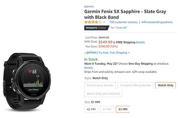 amazon garmin fenix 5 sapphire