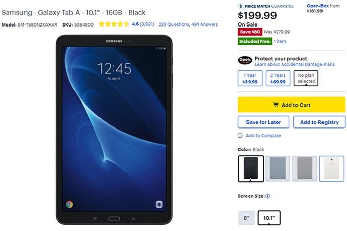 best buy samsung galaxy tab a 10.1