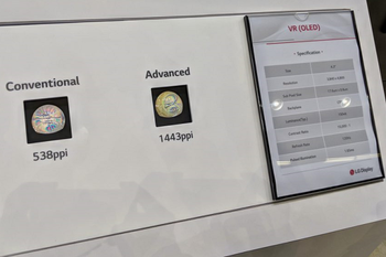 Google and LG Display unveil OLED display for VR headsets with 1,443ppi and 120Hz refresh rate