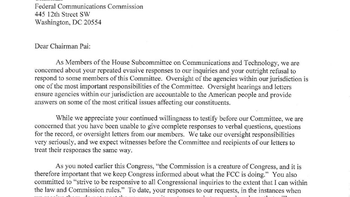13 House members blast FCC Chairman Pai for evading their questions about net neutrality