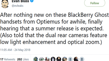 Summer release tipped for Optiemus' BlackBerry Ghost handsets; dual camera setup included