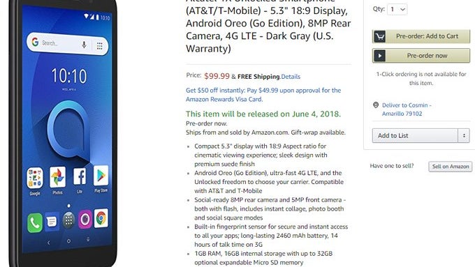 Best Buy: Alcatel 1X with 16GB Memory Cell Phone (Unlocked) Dark Gray  ALCATEL 1X