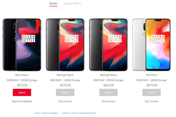 OnePlus 6 in Silk White and the Bullets Wireless earphones are already sold out