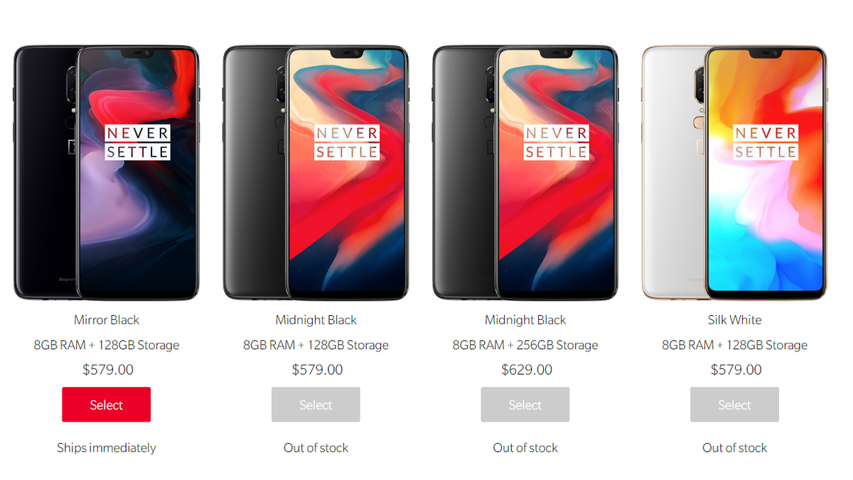 OnePlus 6 in Silk White and the Bullets Wireless earphones are already sold out