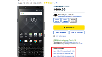 Unlocked BlackBerry KEYone Black Edition with 4GB RAM and 64GB of storage is $50 off at Best Buy