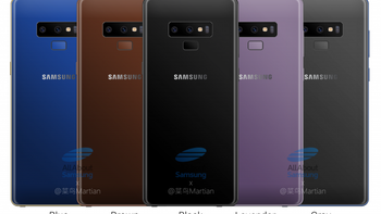 Samsung Galaxy Note 9 colors allegedly revealed: five variants in the works