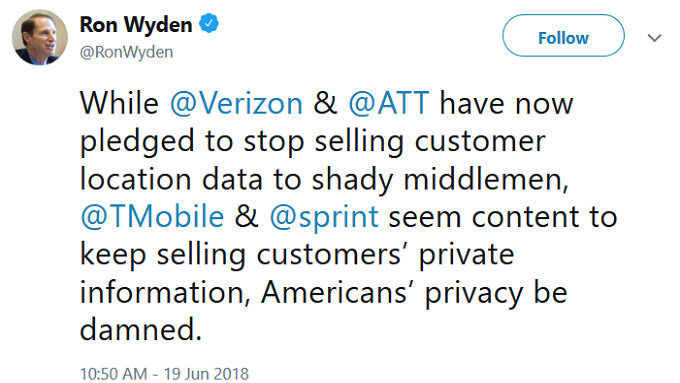 Verizon and AT&T will no longer sell customer location data to third party data brokers