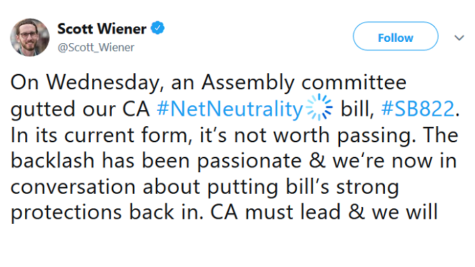 Negotiations to take place next week in bid to save California's net neutrality bill