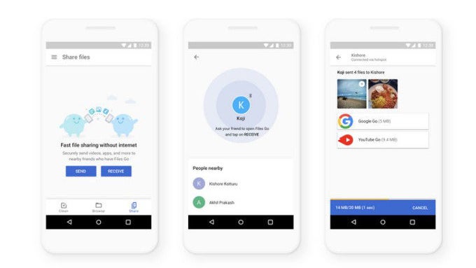 Google might be beta testing an AirDrop competitor in its Files Go app