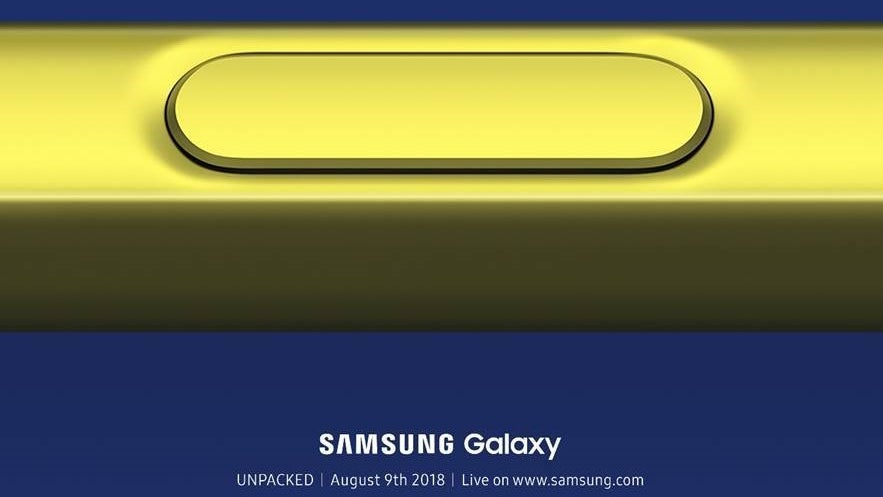 Samsung confirms Galaxy Note 9 "Unpacked" event will take place August 9
