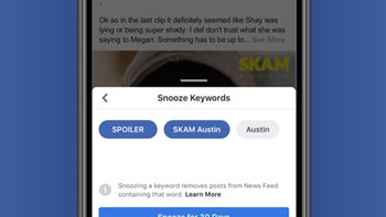 Facebook adds new Keyword Snooze button in News Feed to allow users to avoid spoilers