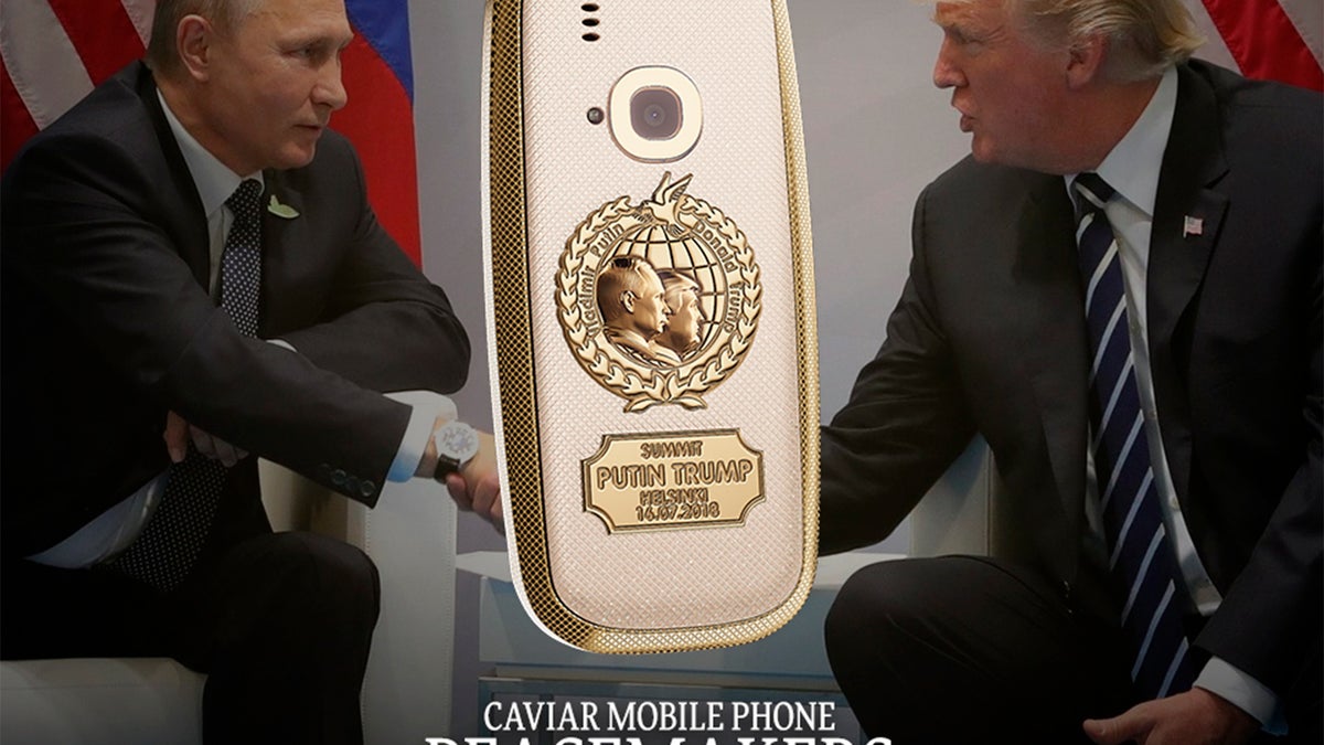 Garish Nokia 3310 made of titanium and 24K gold commemorates the historical Trump-Putin summit