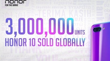 Honor 10 sales surpass 3 million units, brand reveals growth of 150%
