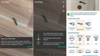 AR feature "Parts Finder" added to Amazon's iOS app will identify nuts and screws, bolts and washers