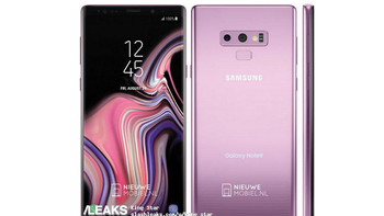 Press render leaks revealing the Samsung Galaxy Note 9 in Lilac Purple