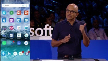 Microsoft CEO proudly displays software on iOS and Android