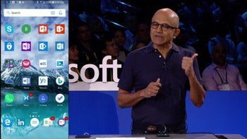 Microsoft CEO proudly displays software on iOS and Android