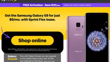 Lease the Samsung Galaxy S9 for just $9 a month from Sprint