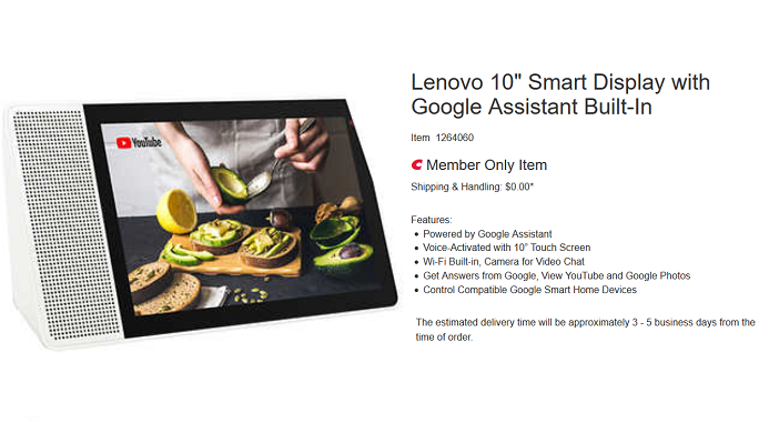 Save $50 on the 10-inch Lenovo Smart Display at Costco (UPDATE)