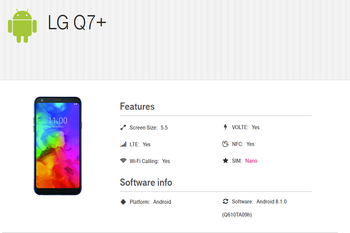 T-Mobile to offer the LG Q7+; device carries 5.5-inch Full Vision screen