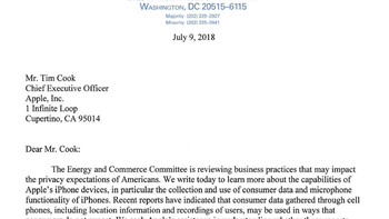 Apple repeats that "the customer is not our product," this time to Congress