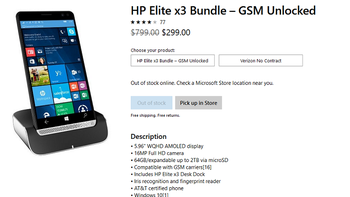 Microsoft is selling the HP Elite x3, bundled with a desk dock, for only $299