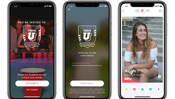 Tinder U is launched; feature is designed to match college students on campus or at nearby schools