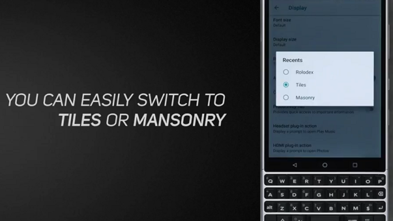 Customize the BlackBerry KEY2's recents multitasking view; here's how